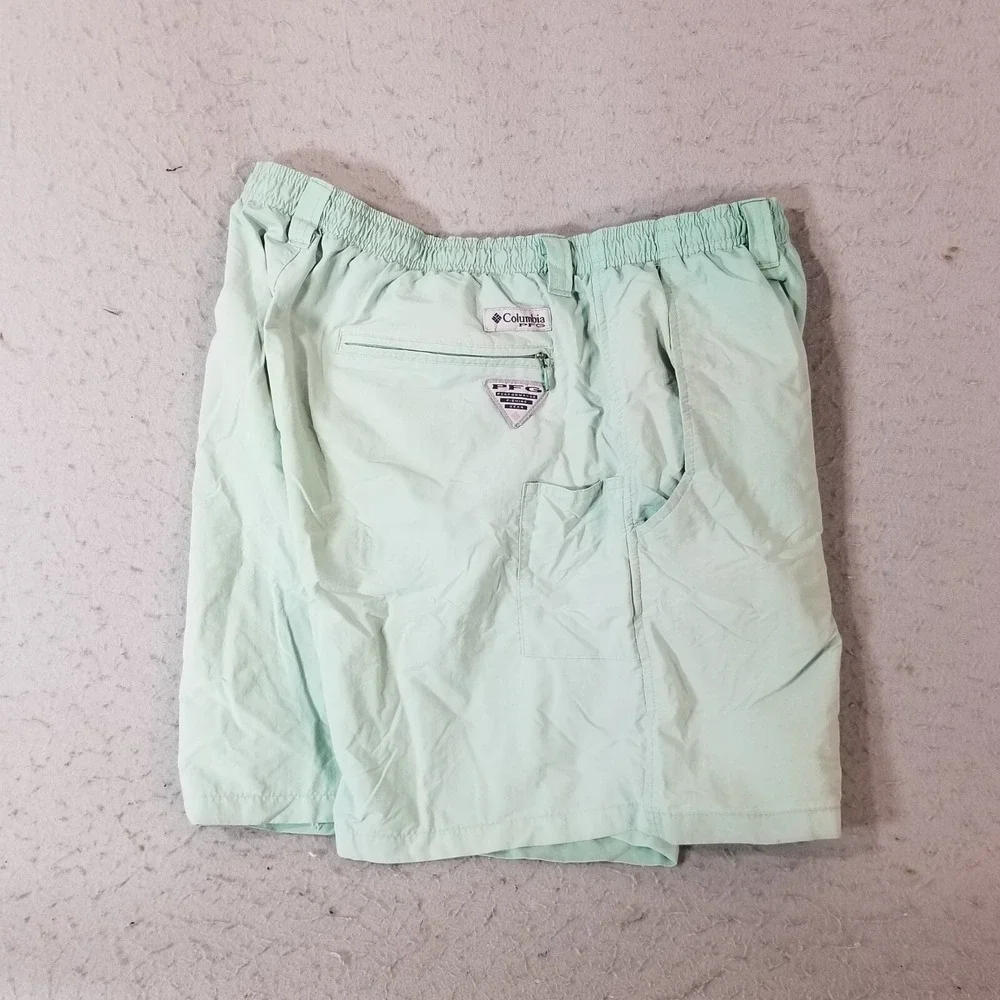 Columbia PFG swim shorts men's large green nylon fishing outdoor adventure